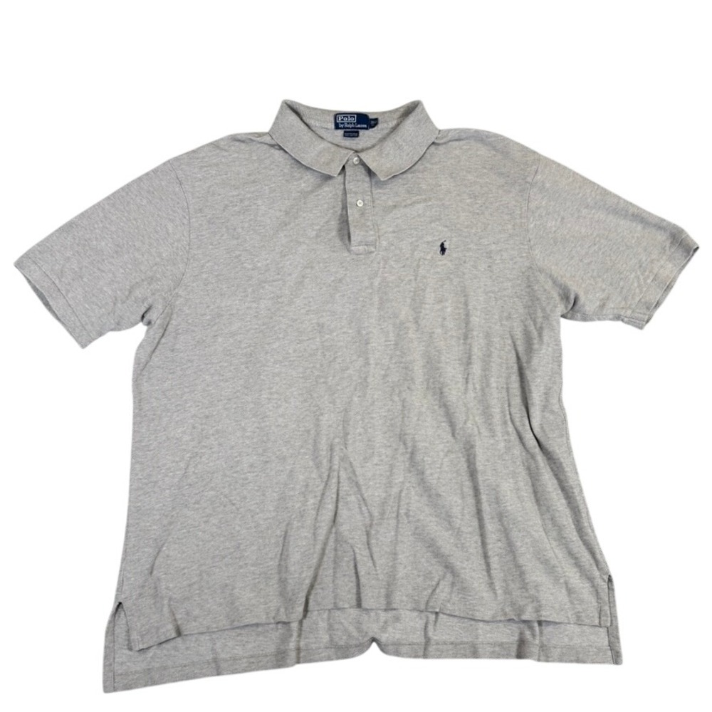 Polo Ralph Lauren Men 3XLT Gray Short Sleeve Pique Cotton Polo Shirt Tall